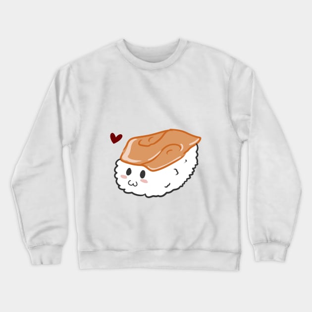 Cute Salmon Nigiri Sushi Crewneck Sweatshirt by GirlInTheForest